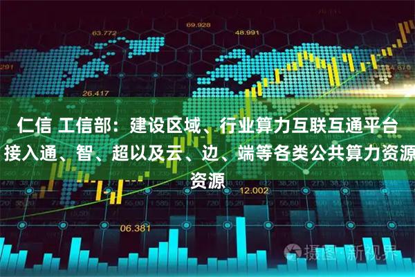 仁信 工信部：建设区域、行业算力互联互通平台 接入通、智、超以及云、边、端等各类公共算力资源