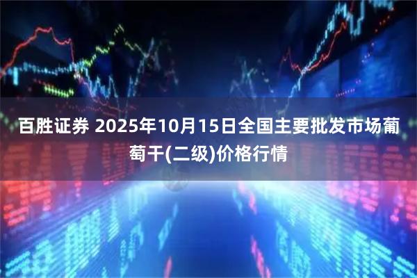 百胜证券 2025年10月15日全国主要批发市场葡萄干(二级)价格行情