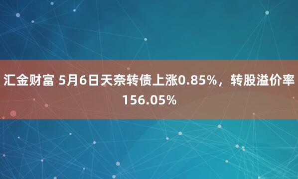 汇金财富 5月6日天奈转债上涨0.85%,转股溢价率156.05%