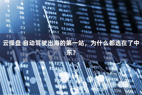 云操盘 自动驾驶出海的第一站，为什么都选在了中东？